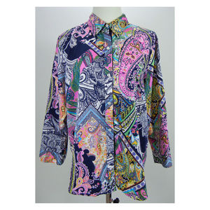 RALPH LAUREN Womens Blouse Shirt Paisley Print
